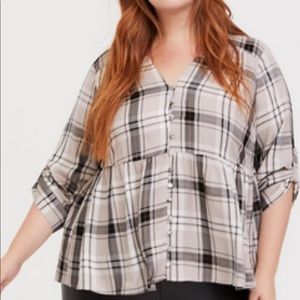 Torrid Baby Doll Fastening Button Down Top